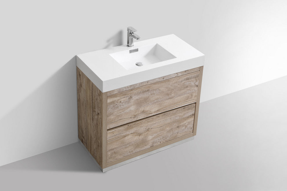 Bliss 36" Free Standing Bathroom Vanity, Nature Wood