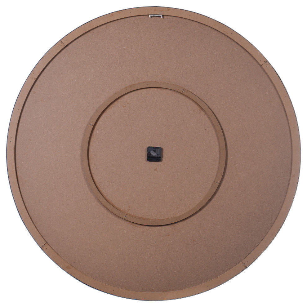 Spencer Metal and Wood Transitional Wall Clock With White Washed Oak Finish