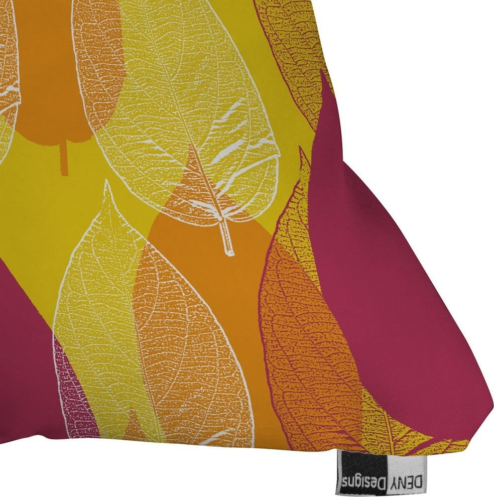 Aimee St Hill Big Leaves Yellow Throw Pillow, 26"x26"
