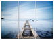"Wooden Jetty in Morning Blue Sea" Metal Wall Art, 3 Panels, 36"x28"