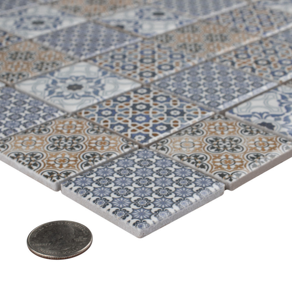 Classico 2" Square Mix Porcelain Floor and Wall Tile