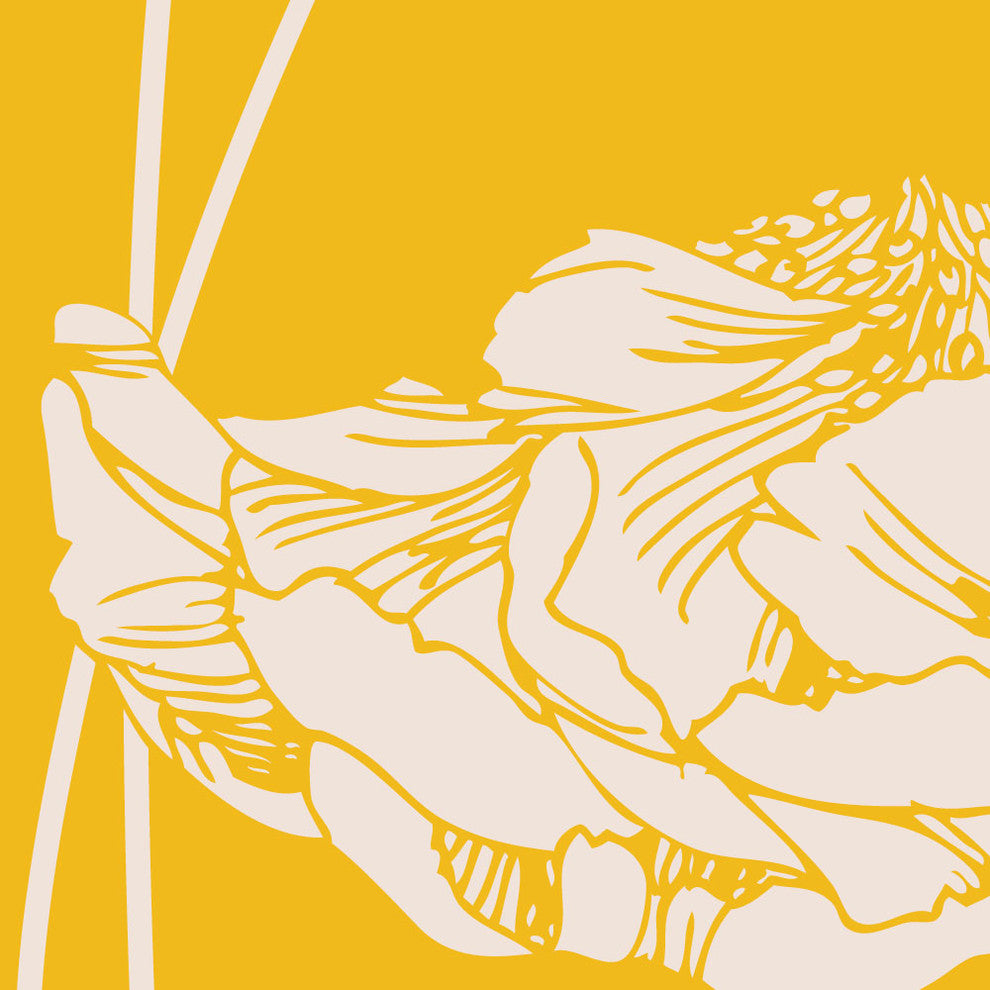 Peony Peel and Stick Vinyl Wallpaper, Yellow, 24"w X 108"h