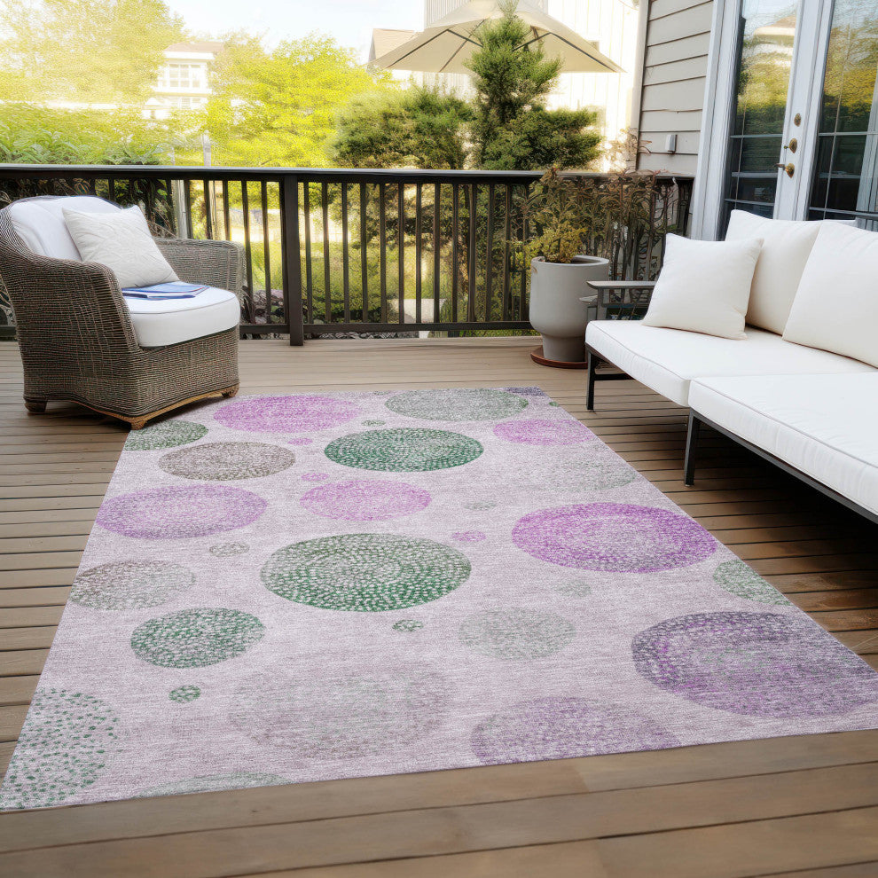 Machine Washable Indoor/Outdoor Chantille ACN1897 Blush 9' x 12' Rug