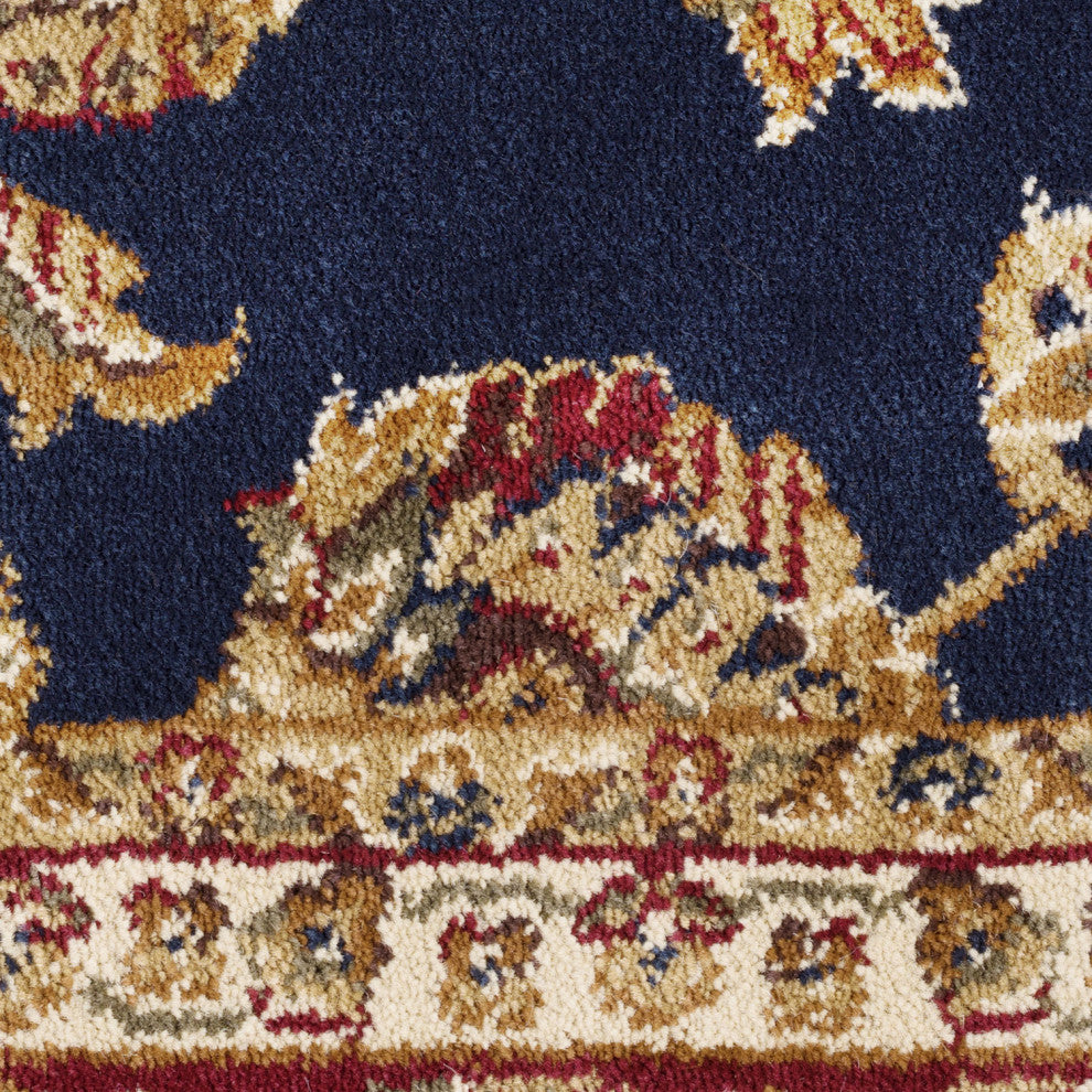 Sariya Transitional Oriental Navy Rectangle Area Rug, 9' x 12'