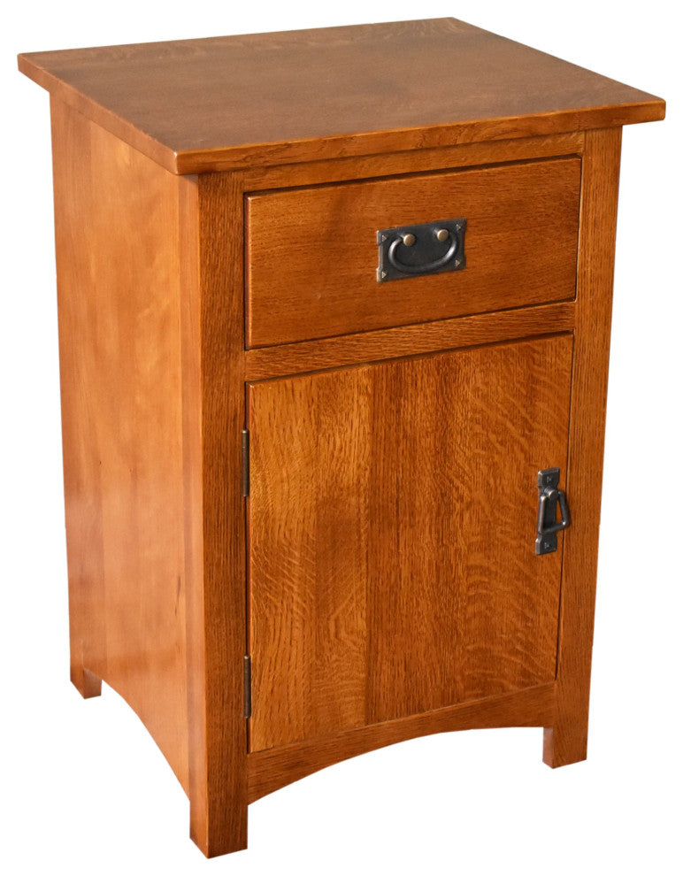 Mission Quarter Sawn Oak 1 Door, 1 Drawer Nightstand, Michael's Cherry