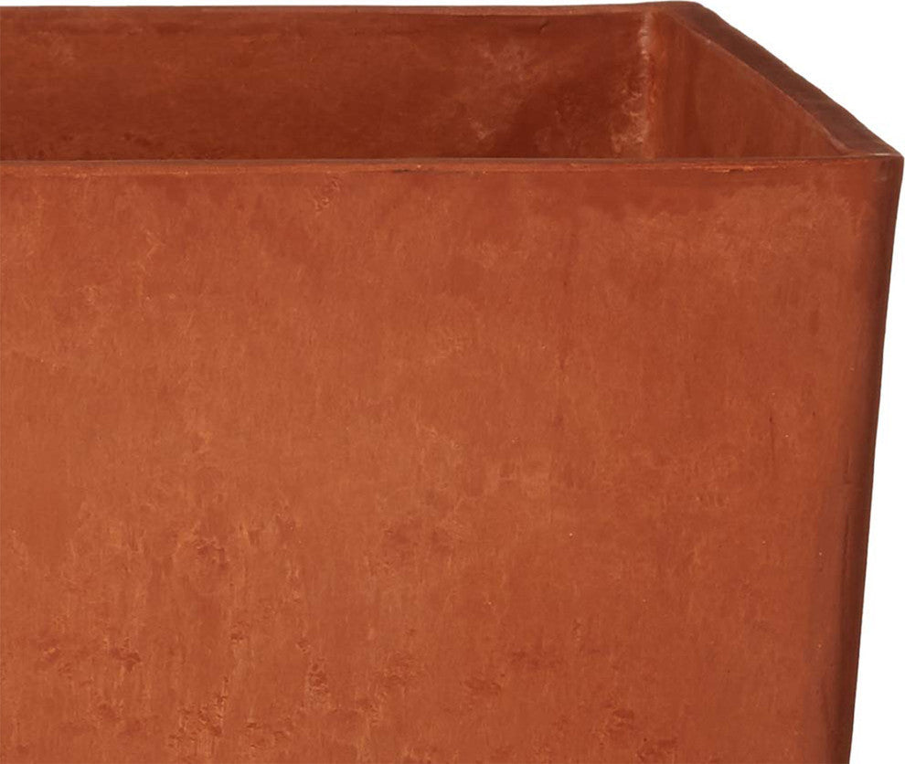 Contempo Tall Square Planter, Terra-Cotta