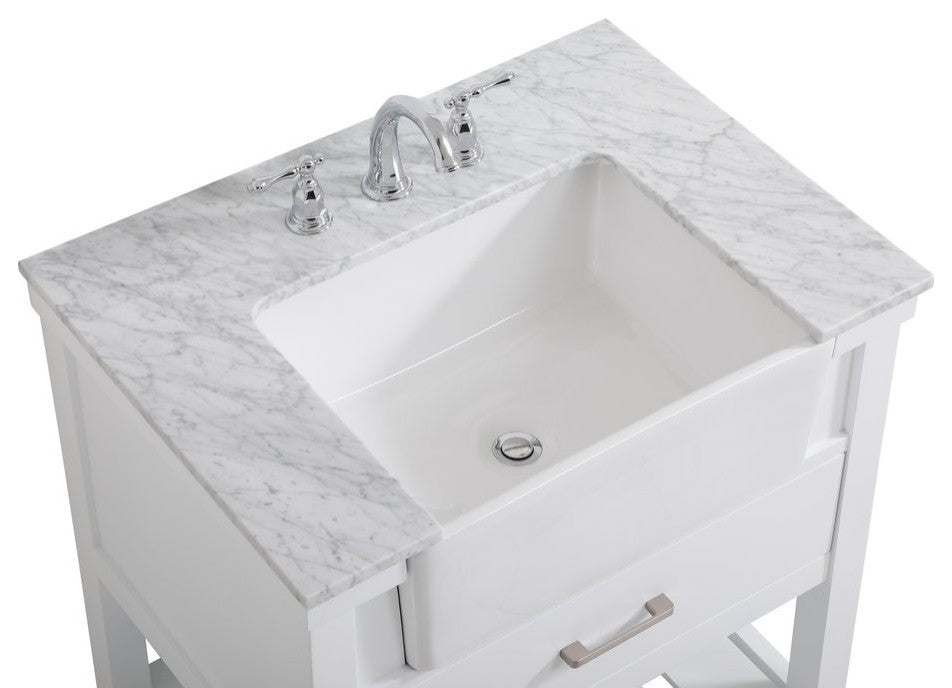Home Living 22" Farmhouse White-Light Bathroom Vanity