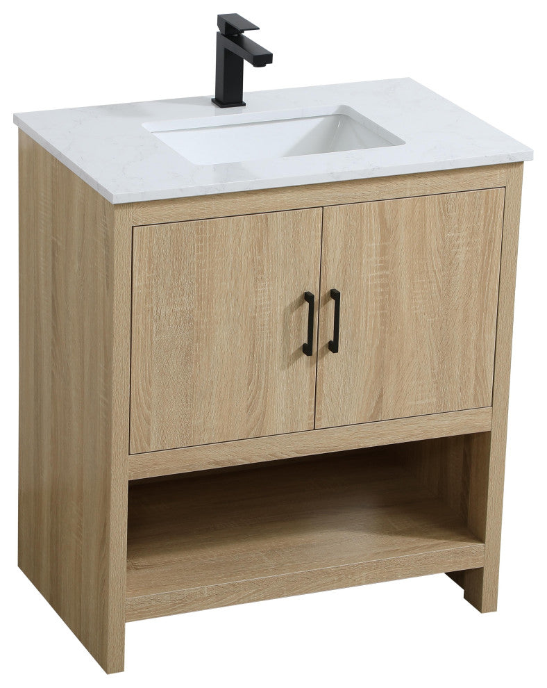 Home Living 30" Single Bathroom Vanity, Mango Wood
