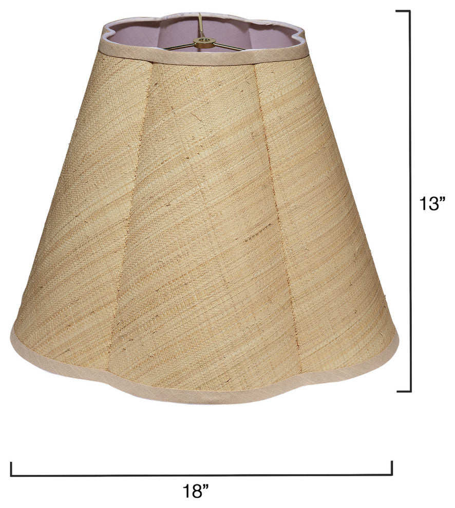 Scalloped Lamp Shade, Raffia, Large
