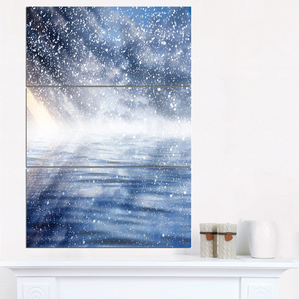 "Clouds With Reflection in Water" Photo Metal Wall Art, 3 Panels, 28"x36"