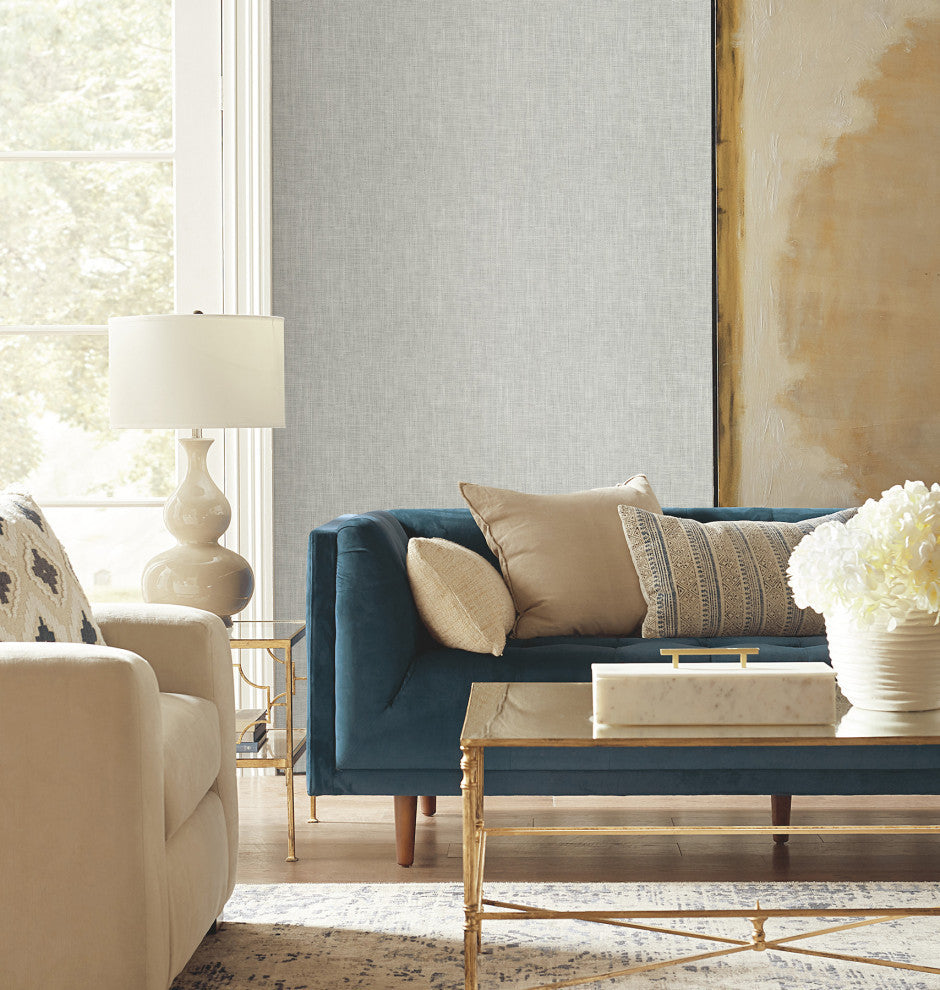 Reed Basket White Peel and Stick Wallpaper