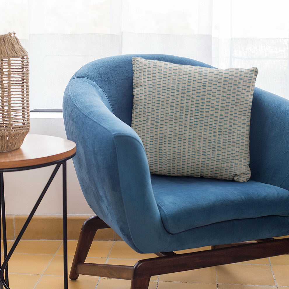 Plutus Blue Punctuation Dot Luxury Throw Pillow, 20"x20"