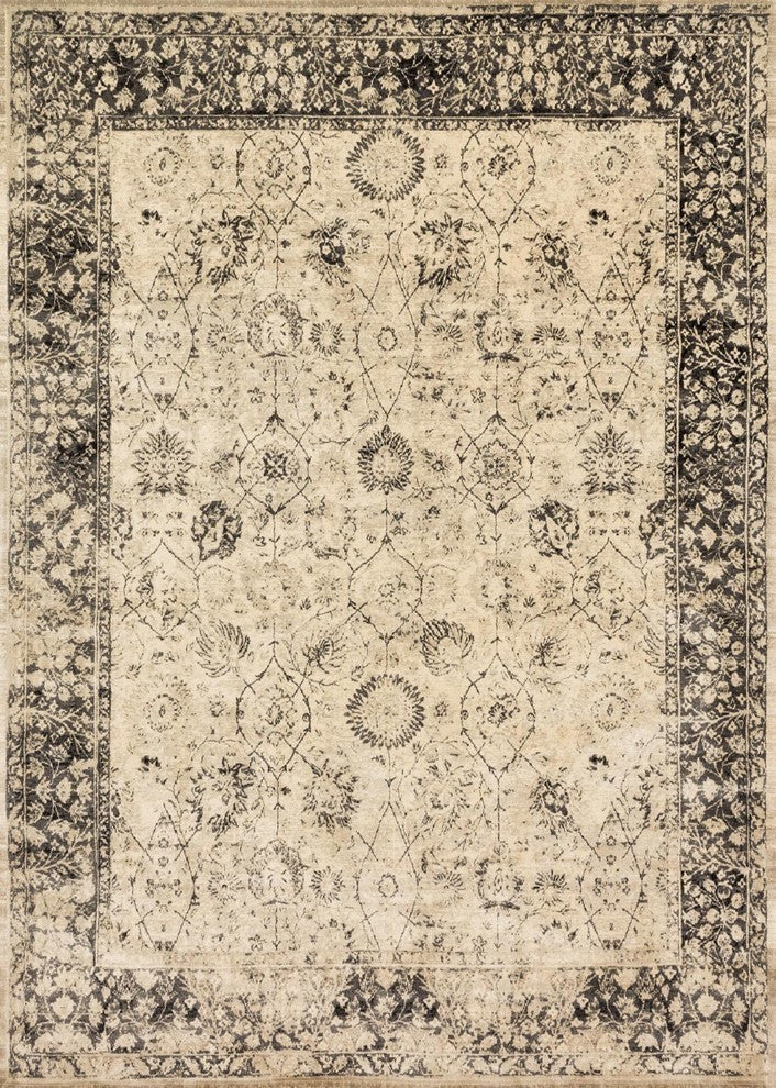 Viscose Nyla NY-27 Area Rug, Beige and Smoke, 12'x15'