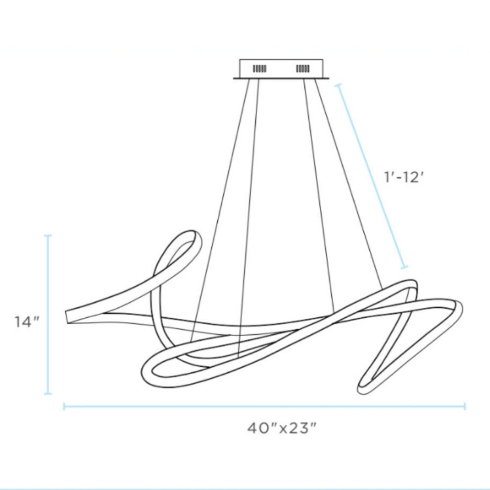 Moscow Dimmable Integrated LED Chandelier, Black, Without Smart Dimmer