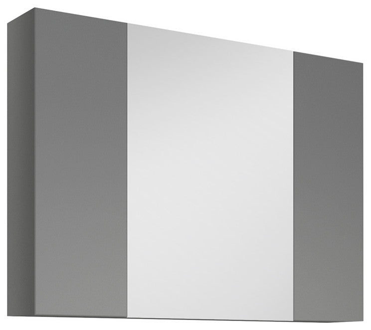 Medicine Cabinet With 3 Doors, Gray, 32"