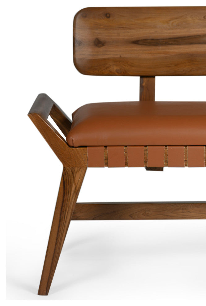 Robertson Recycled Teak Leather Bench