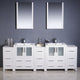 Torino 84" White Modern Double Sink Bathroom Vanity, Faucet FFT3811CH