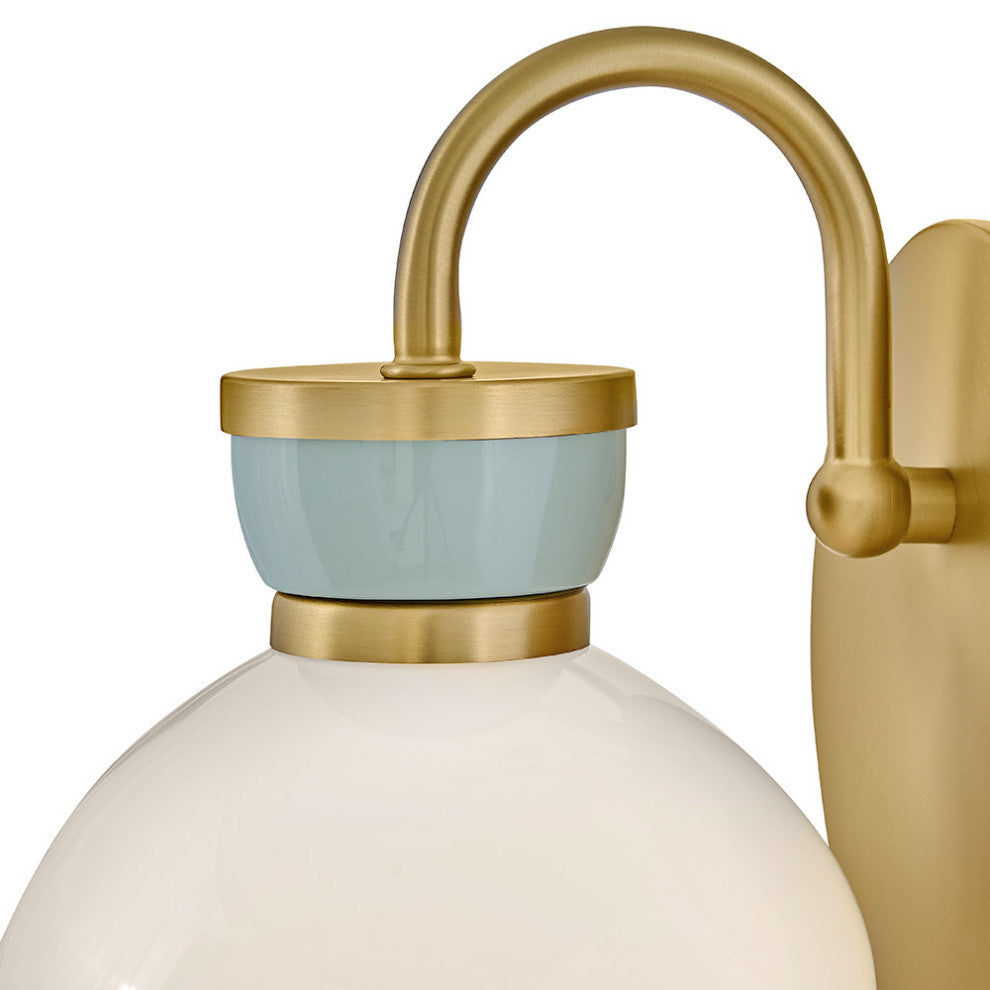 Lark Lucy Small Single Light Sconce, Lacquered Brass