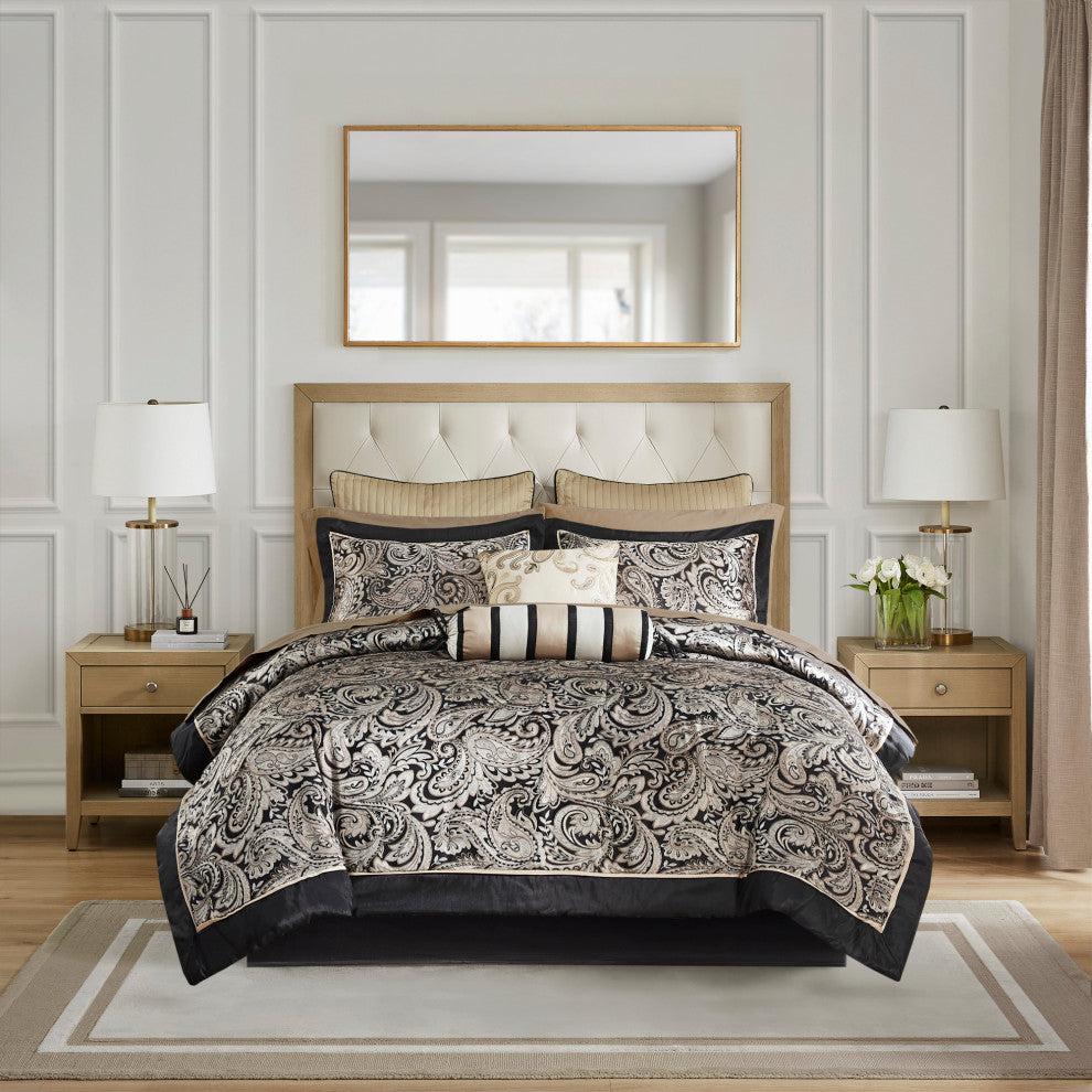 Madison Park Jacquard 12-Piece Comforter Set, Queen