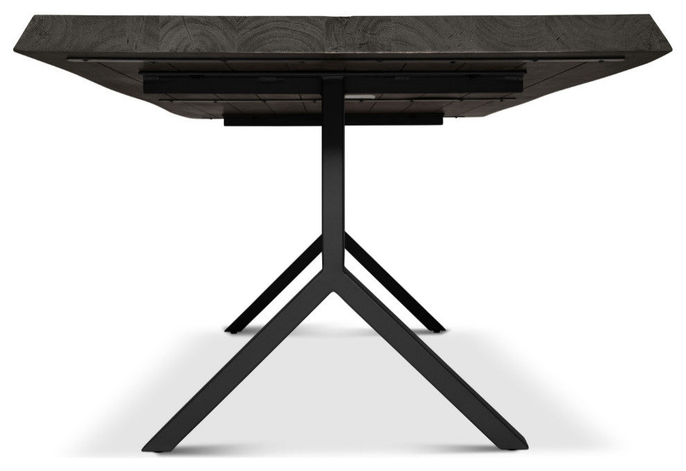 Brooks Dining Table, Y Base, 40"x79", Ebonized Top, Black Base