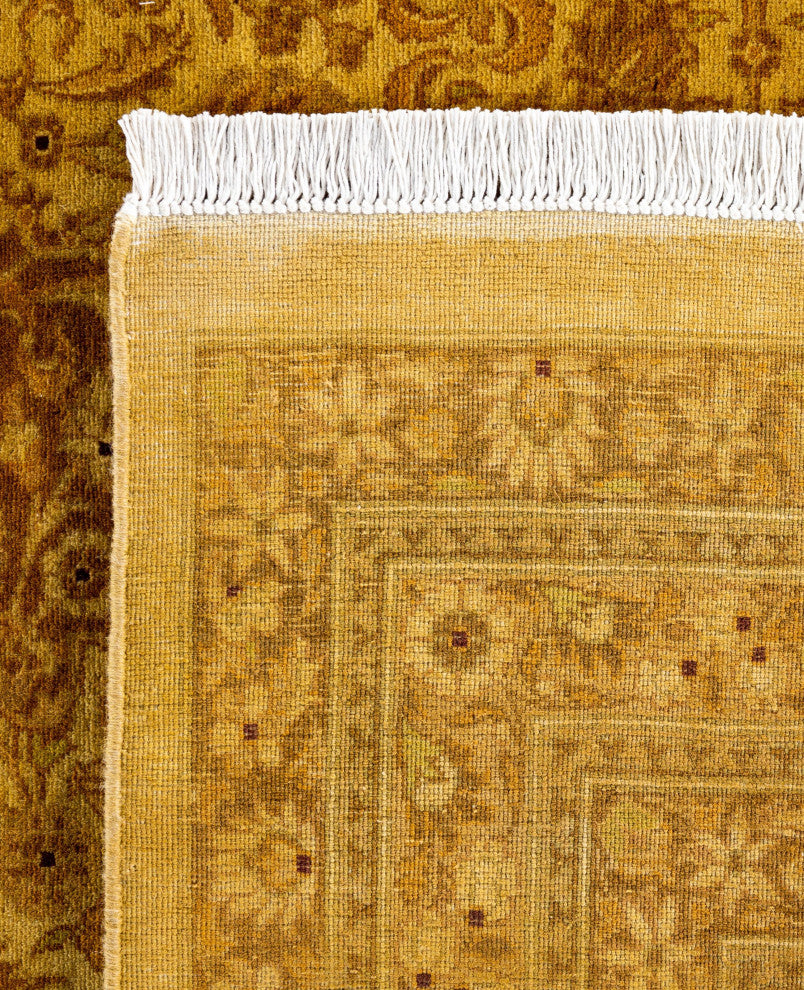 Overdyed One-of-a-Kind Hand-Knotted Area Rug Yellow, 8' 1" x 10' 5"