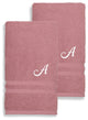 Denzi Hand Towels With Monogrammed Letter, Set of 2, A