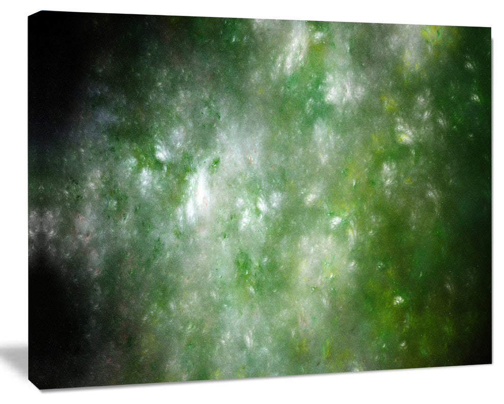 Blur Green Starry Fractal Sky, Abstract Canvas Art Print, 20x12