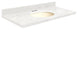 Quartz 31"x19" Vanity Top, Biscuit Bowl, Milan White, 4" Centerset