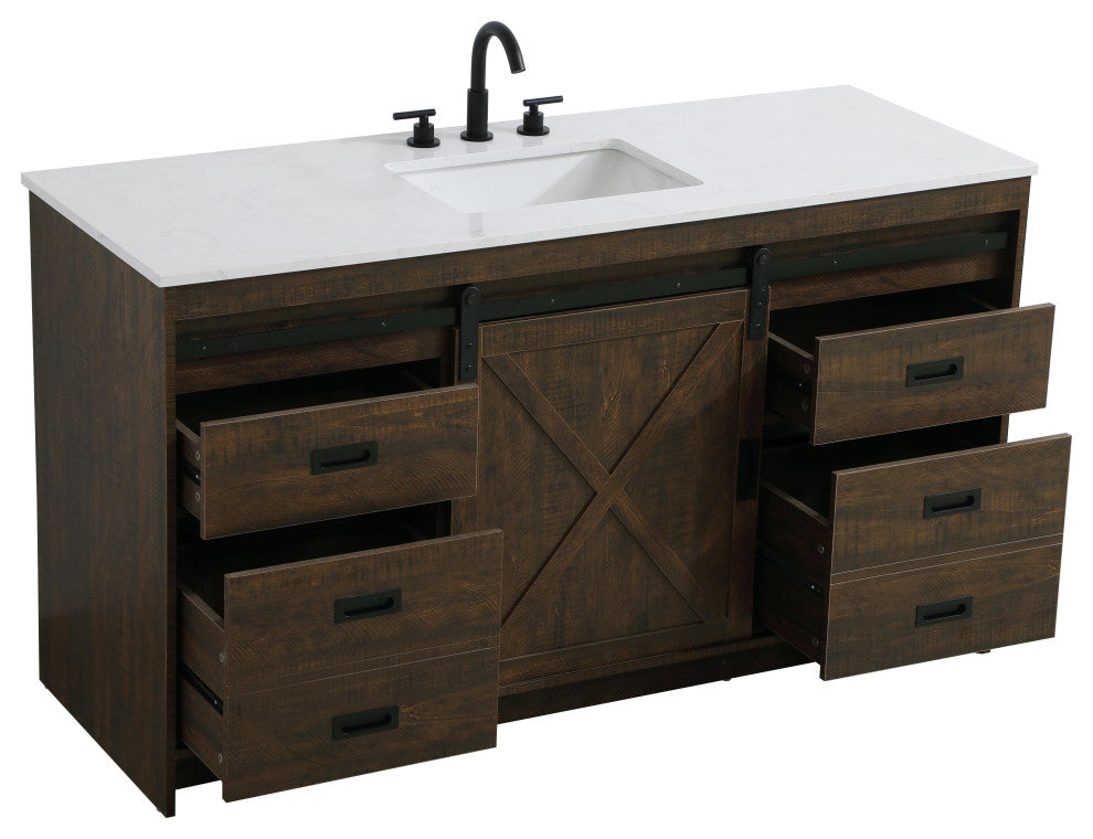 Home Living 60" Single Bathroom Vanity, Expresso
