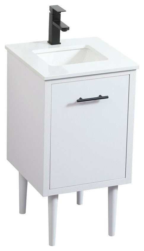 Home Living 19" Midcentury Modern White-Light Bathroom Vanity