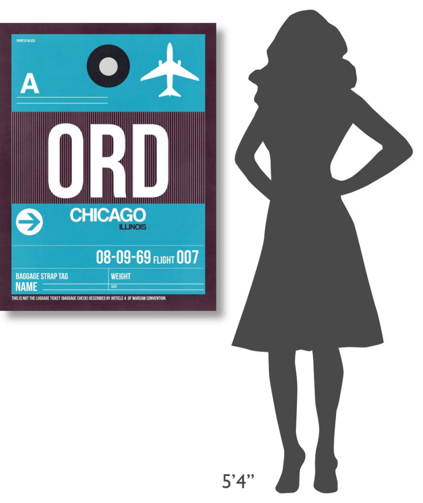 "ORD Chicago Luggage Tag 1" Fine Art Print
