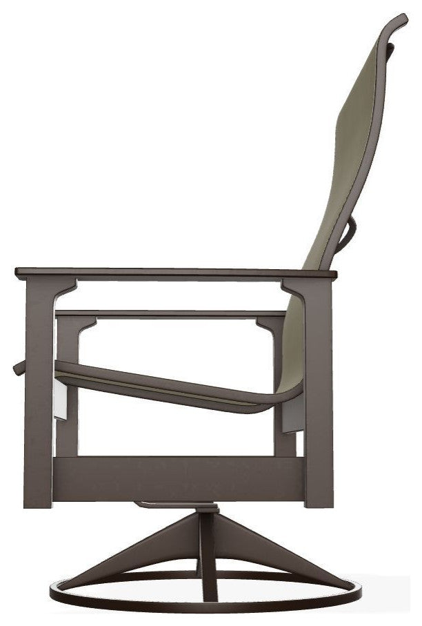Leeward Sling Outdoor Swivel Rocker, Elevation Stone/Kona