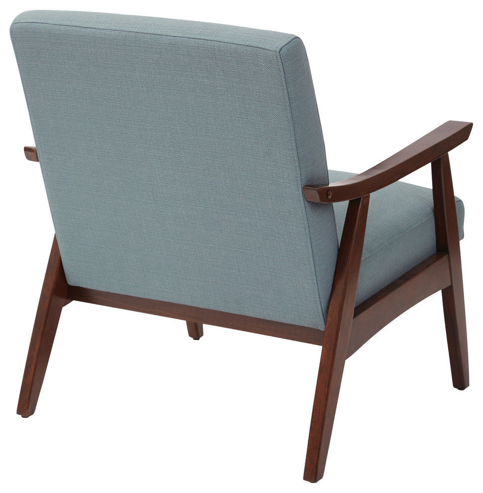 Davis Chair, Fabric With Medium Espresso Frame, Light Blue