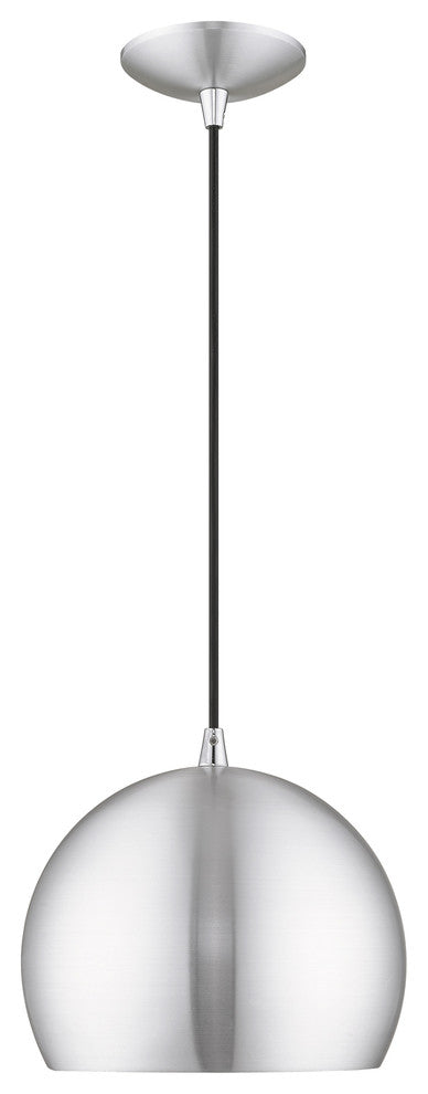 Livex Lighting Brushed Aluminum 1-Light Mini Pendant
