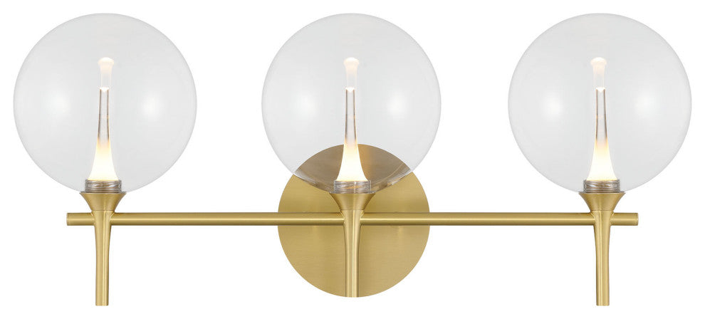 Iissa, Vanity, 3Lt, Gold, Clear Glass