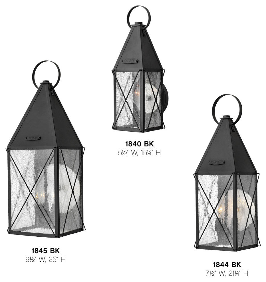 Hinkley York Medium Wall Mount Lantern, Black