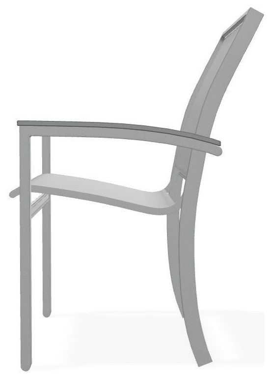 Bazza Sling Stackable Outdoor Dining Chair, Alloy/Graphite