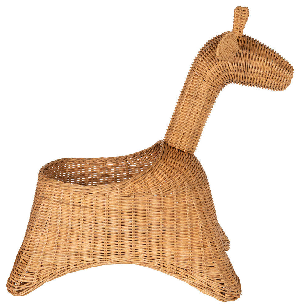Wicker Giraffe Basket, Natural Color