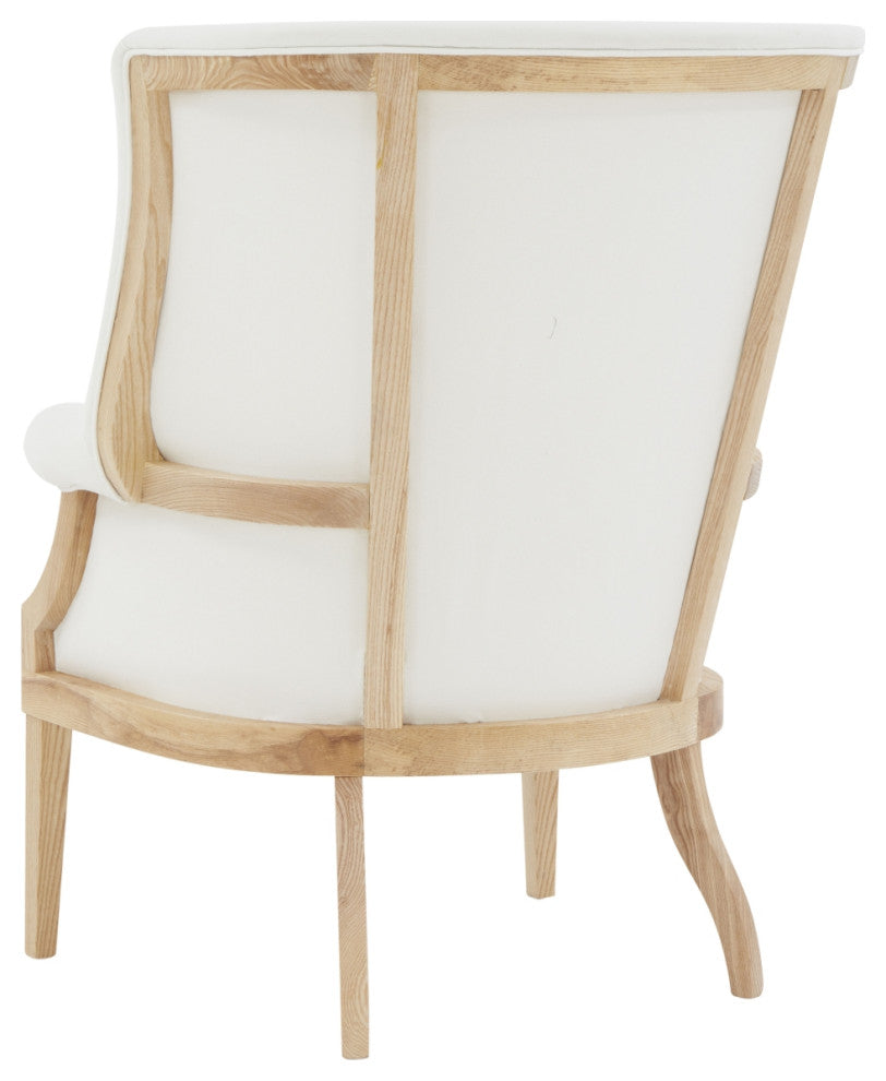 Safavieh Couture Leahbeth Wingback Accent Chair, White/Natural