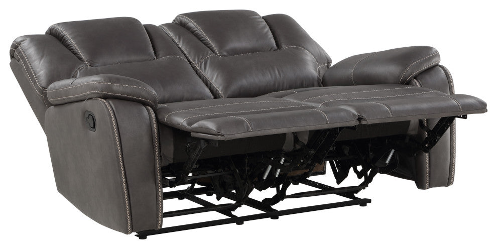 Katrine Manual Reclining Loveseat, Charcoal