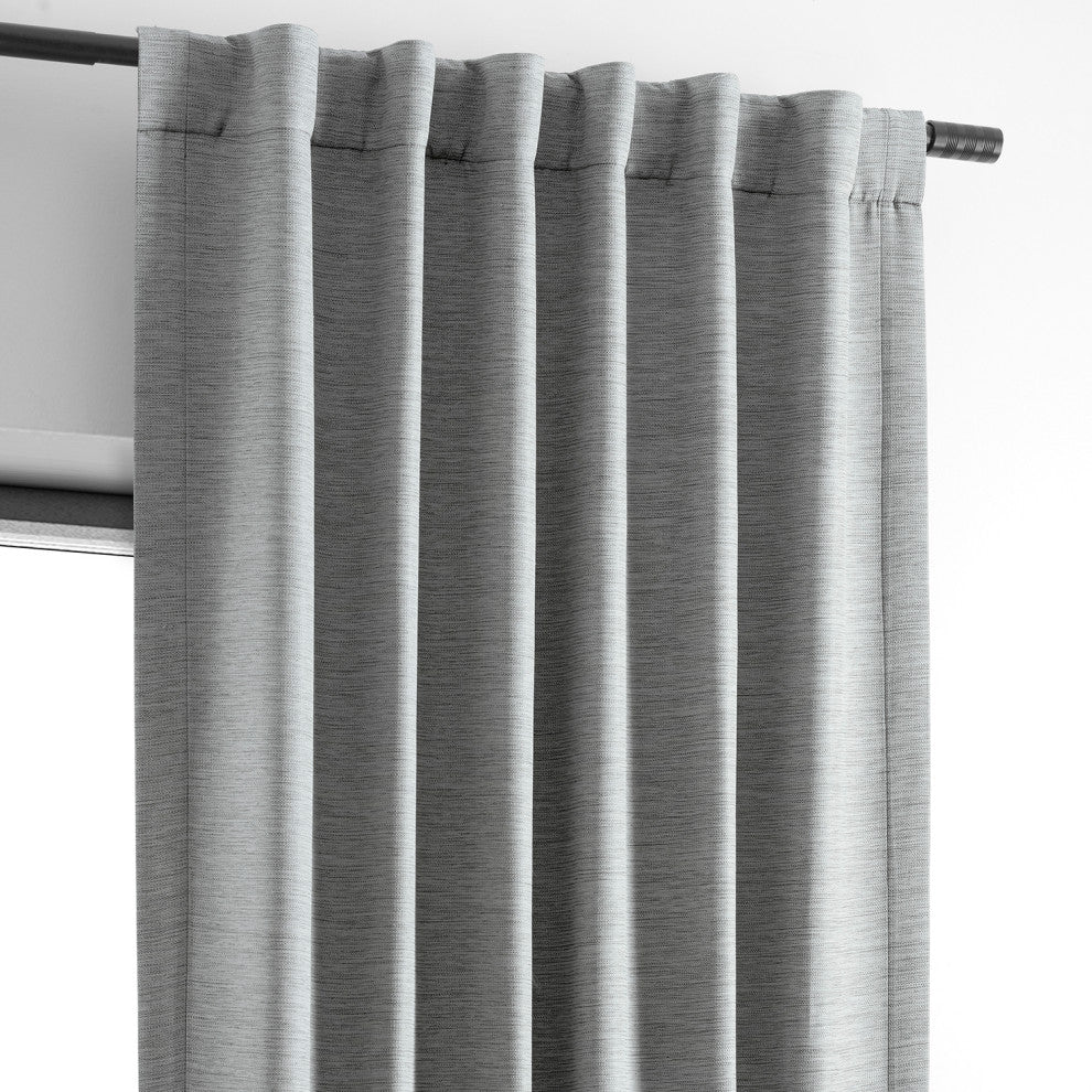 Bellino Blackout Room Darkening Curtain Single Panel, Vista Gray, 50"x96"
