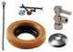 Toilet Kit With 1/4-Turn Stop And Wax Ring - Lever Handle In Polished Chrome, Satin Nickel
