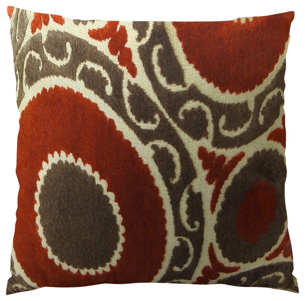Plutus Pomegranate Handmade Throw Pillow, (Double sided  18" x 18")