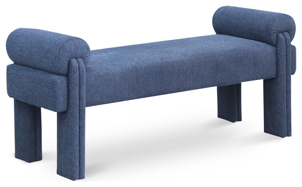 Stefano Upholstered Bench, Navy