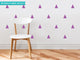 Triangle Fabric Wall Decals, Set of 32, Purple