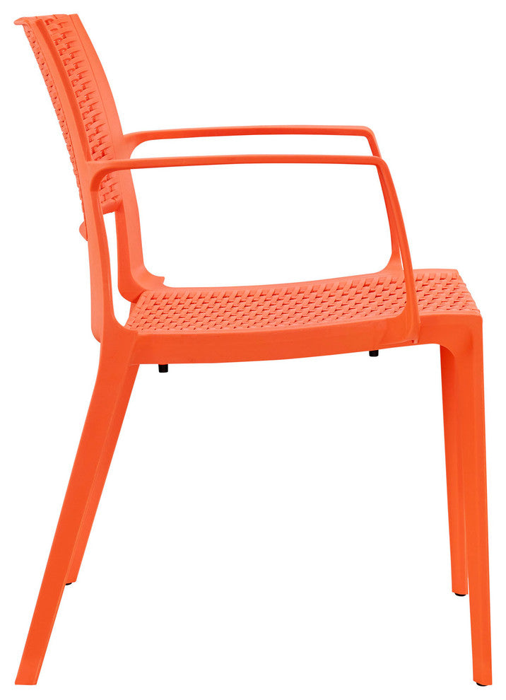 Modern Contemporary Kitchen Dining Chair Orange