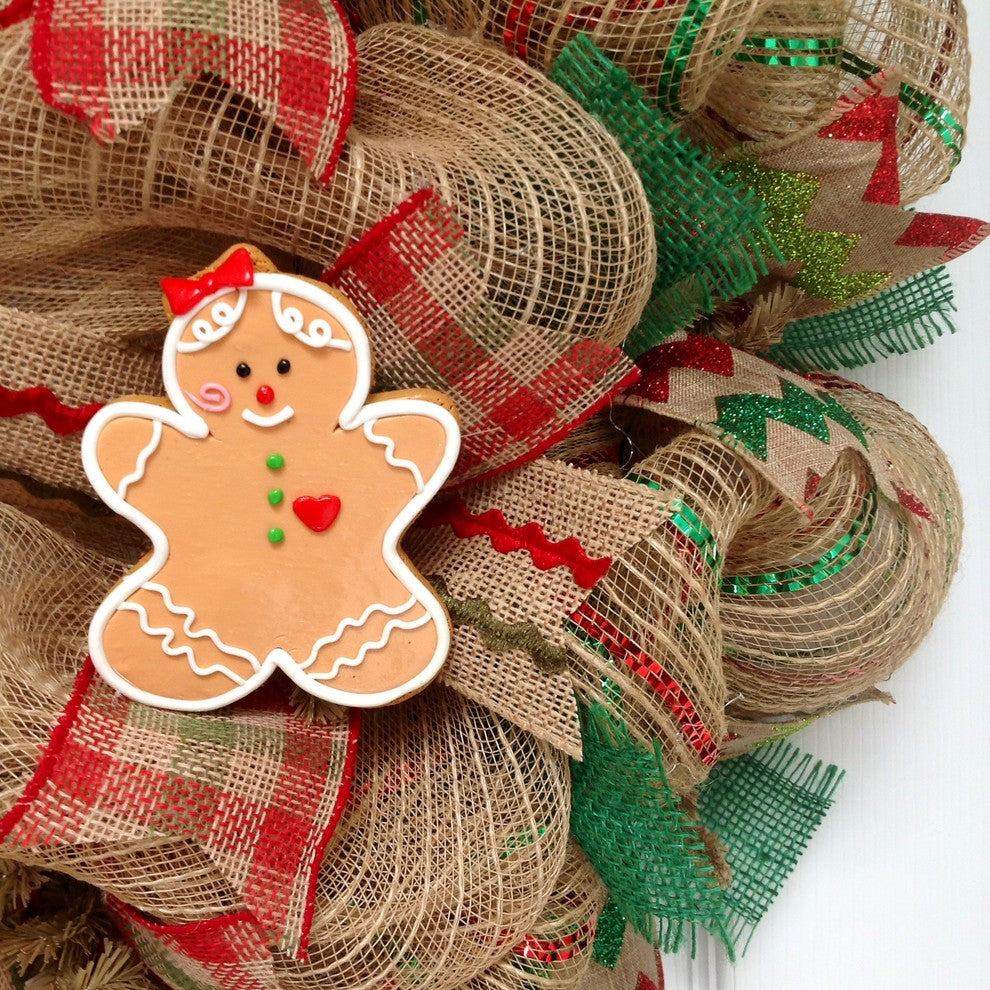 Christmas Cookies Handmade Deco Mesh Holiday Wreath