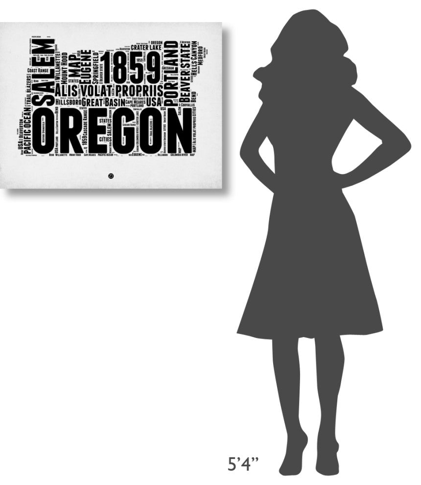 "Oregon Word Cloud 1" Fine Art Print