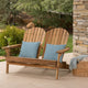 GDF Studio Vivian Outdoor Acacia Wood Adirondack Loveseat, Natural Stained