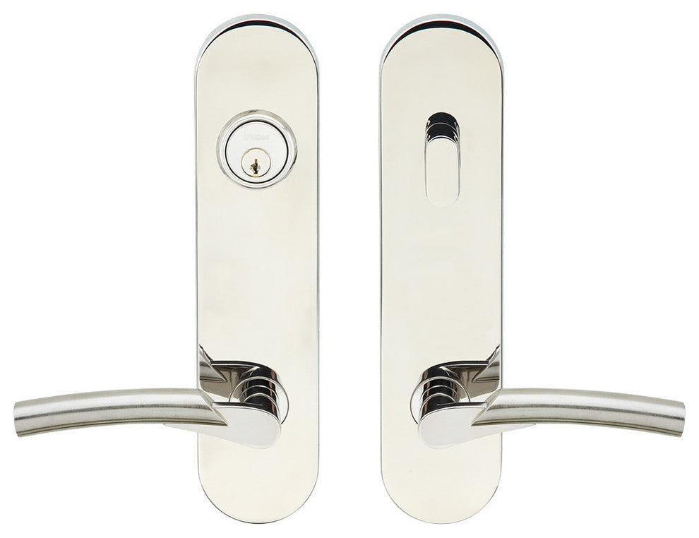 Phoenix Lever, Tubular Entry Single Cylinder, LH, Polished/Satin Stainless Steel